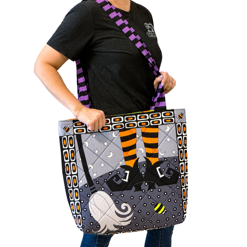 Quilted Trick or Treat Tote - Quilt Kit (Purple Panel)