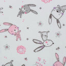 Digital Cuddle Blush Bunny Hop 58" - 60" Fabric per yard