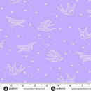 Perfect Day Swallows Light Purple Cotton 44"/45" Fabric Per Yard
