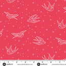 Perfect Day Swallows Red Cotton 44"/45" Fabric Per Yard