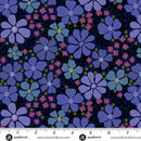 Mystic Meadow - Packed Floral Blue 108" Cotton Wideback Fabric per yard
