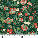 Adorn Bloom Green 44"/45" Cotton Fabric Per Yard