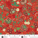 Adorn Bloom Red 44"/45" Cotton Fabric Per Yard