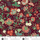 Adorn Bloom Burgundy 44"/45" Cotton Fabric Per Yard