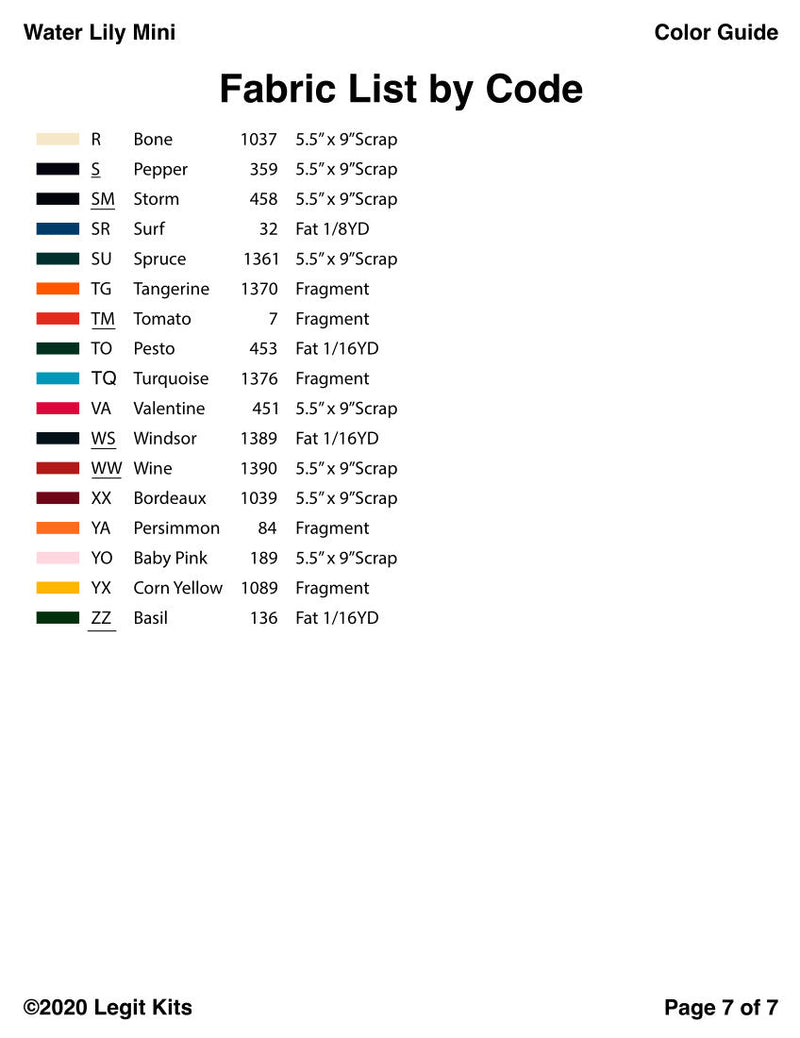 Water Lily Mini Quilt Kit