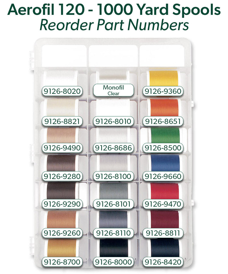 Aerofil 120 – Quilt Box, 40 440-yard (400m) and 22 1100-yard (1000m) Spools