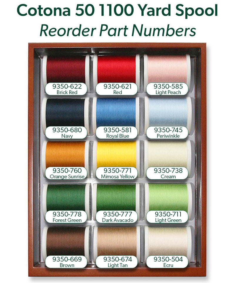 Cotona 50 - Mini 2 Drawer Treasure Chest, 30 1100-yard (1000m) Spools