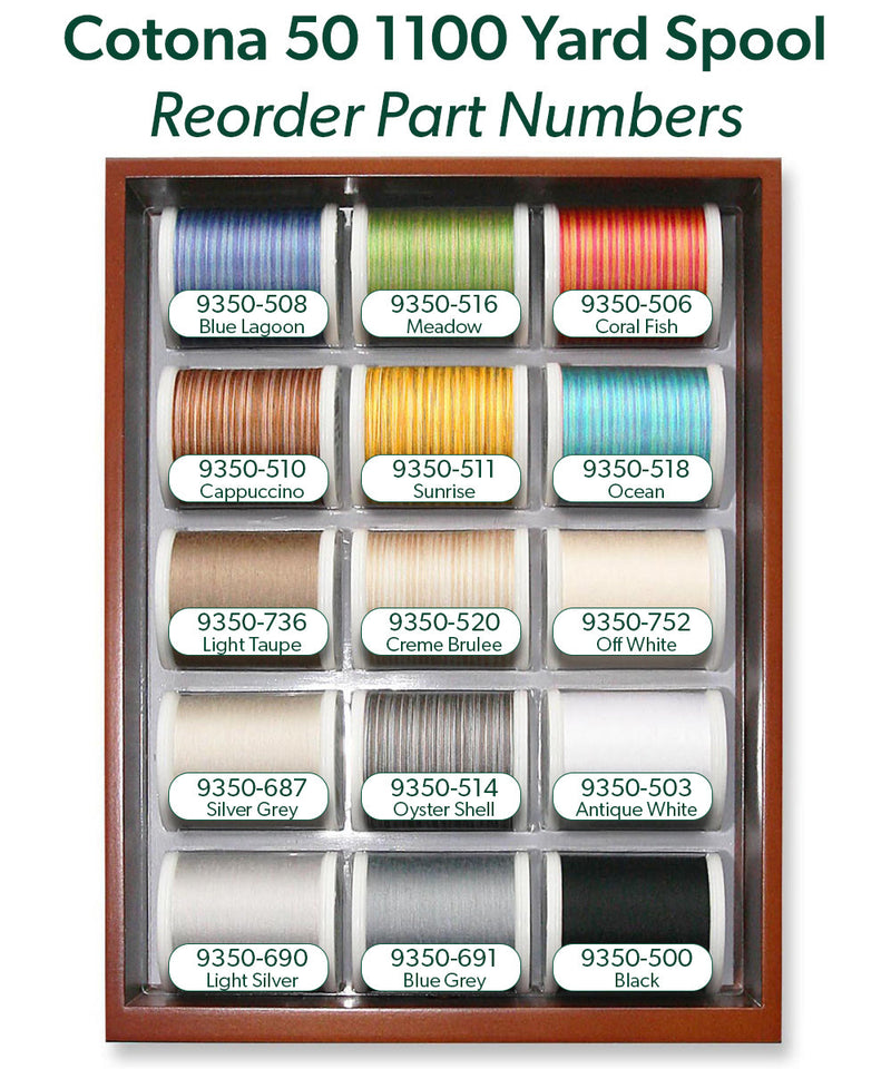 Cotona 50 - Mini 2 Drawer Treasure Chest, 30 1100-yard (1000m) Spools