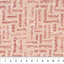 Saddle Up Words Blush Cotton 43"/44" Fabric Per Yard