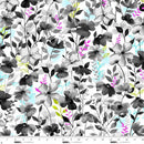 White Watercolor Floral 44"/45" Cotton Fabric Per Yard