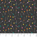 Bits And Bobs Pins Black 44"/45" Cotton Fabric Per Yard