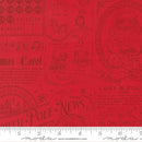 Holiday Cheer Poinsettia North Pole News 44"/45" Cotton Fabric Per Yard