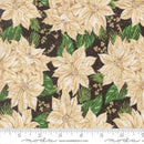 Holiday Cheer Midnight Vintage Poinsettia Florals 44"/45" Cotton Fabric Per Yard