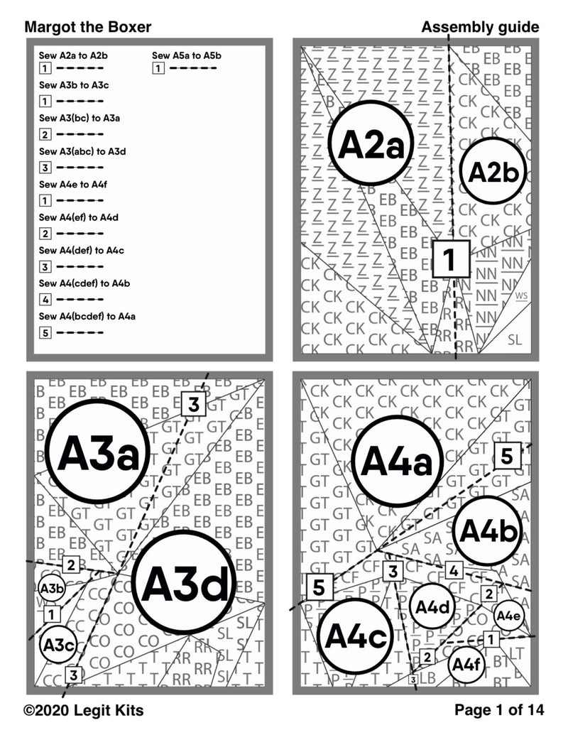 Margot the Boxer Quilt Kit