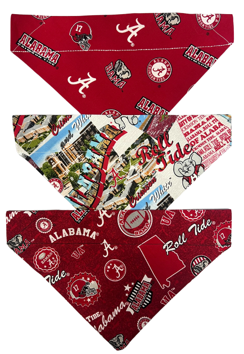 Alabama Crimson Tide 3-Pack Dog Bandana Set