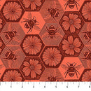 Indelible Ink Busy Coral Cotton 44"/45" Fabric Per Yard