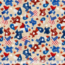 ATXSH Heart of Texas Tan Cotton 44"/45" Fabric Per Yard