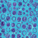 Aqua Bubble Celebration Cotton 44/45" Fabric Per Yard
