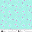 Color Pop Playground - Aqua Dot Dot Bloom - Cotton 44"/45" Fabric Per Yard
