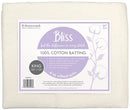 Bliss 100% Cotton Quilt Batting, King Size 120" × 120"