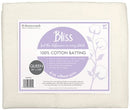 Bliss 100% Cotton Quilt Batting, Queen Size 108" × 96"