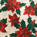 Christmas Poinsettia - Red & Green on Cream (3-Yard Pack)