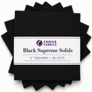 Supreme Solids - 5x5 Charm Pack - Black (42 Squares)