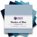 Supreme Solids - 5x5 Charm Pack - Shades of Blue (40 Squares)