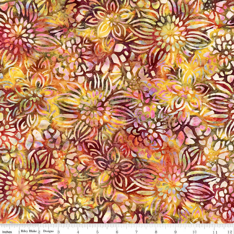 Colorful floral pattern batik
