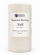 Choice Supreme Batting - 80/20 Cotton/Poly Blend - Full (81" x 96")