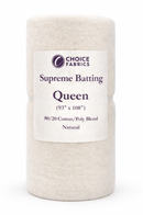 Choice Supreme Batting - 80/20 Cotton/Poly Blend - Queen (93" x 108")