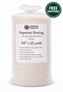 Supreme Batting - 80/20 Cotton/Poly Blend - 15 Yard Roll (93" x 15yds)