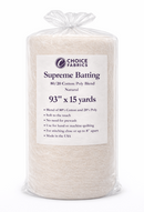 Choice Supreme Batting - 80/20 Cotton/Poly Blend - 15 Yard Roll (93" x 15yds)