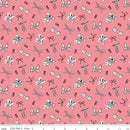 Barbie Vintage Bows Pink Cotton 43"/44" Fabric Per Yard