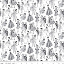 Barbie Vintage Tonal White Cotton 43"/44" Fabric Per Yard