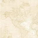 Beige Sea Navigation Cotton Wideback Fabric per yard