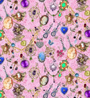 Bejeweled Pink Cotton 44"/45" Fabric Per Yard