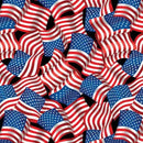 Black Background Flag Celebration Cotton Wideback Fabric Per Yard