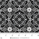 Black Foulard Tiles Scarlet's Treasure 44"/45" Cotton Fabric Per Yard