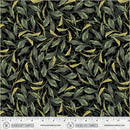 Black Greenery Midnight Blooms Cotton 44"/45" Fabric Per Yard
