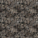 Black Steam & Steel Train Mechanical Gears Cotton 44/45 Fabric Per Yard