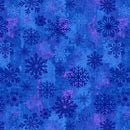 Blue Admiral Snowflake Toss Dot Cotton Wideback Fabric per yard