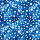 Blue Celebration Stars Cotton Wideback Fabric Per Yard
