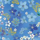 Blue Ethereal Field Cotton 44"/45" Fabric Per Yard