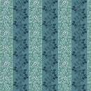 Blue Floral Awning Stripe Lost Gardens of Heligan Cotton 43"/44" Fabric Per Yard