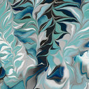 Blue Green Turquoise Fluid Fern Virtuoso Cotton 44"/45" Fabric Per Yard