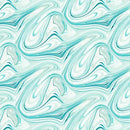 Blue Green Turquoise Marble Virtuoso Cotton 44"/45" Fabric Per Yard