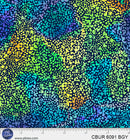 Blue-Green Yellow Dots Color Burst Cotton 44/45" Fabric Per Yard