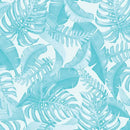 Blue Leaves Of Paradise Cotton Wideback Fabric per yard