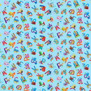 Blue My Silly Monster ABCs Silly Monster's Silhouette Cotton 43"/44" Fabric Per Yard